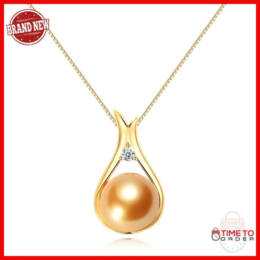 10-11mm Saltwater Cultured Pearl Necklace Sterling Silver Adjustable Chain